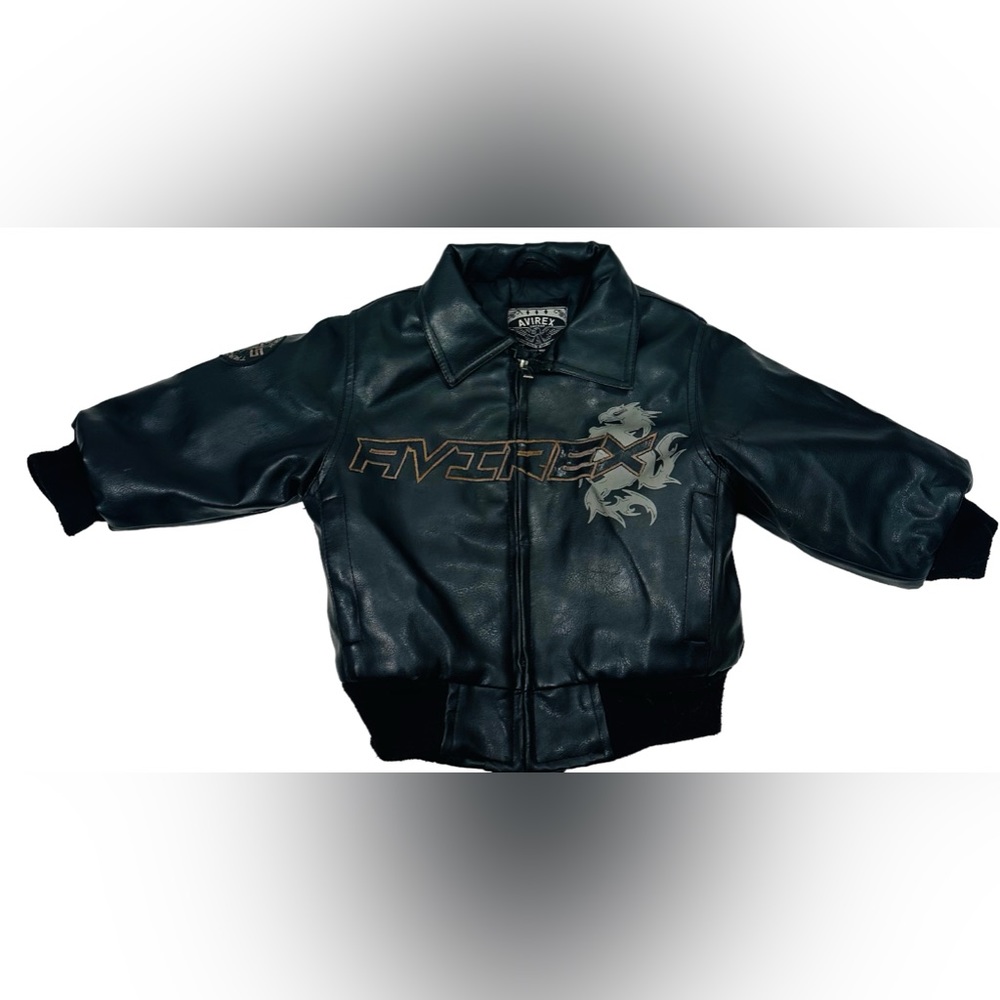 Vtg 2T‎ Avirex faux leather bomber jacket